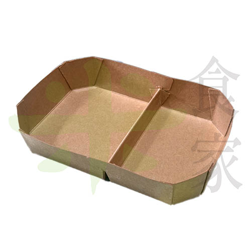牛皮-八角便當盒 (雙格)