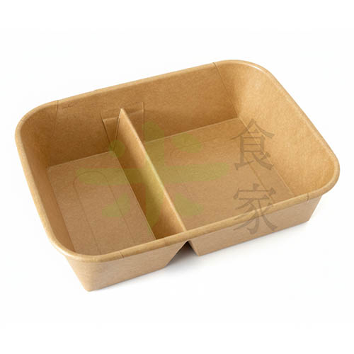 PA-R800-2 牛皮方底盒二格 (800ml)